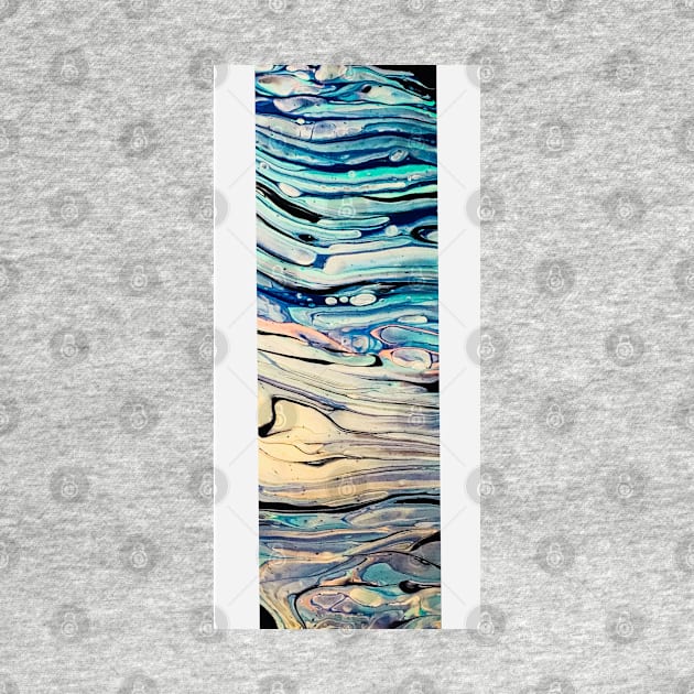 Turquoise and Cream Beach Bubbles - Paint Pour Art - Unique and Vibrant Modern Home Decor for enhancing the living room, bedroom, dorm room, office or interior. Digitally manipulated acrylic painting. by cherdoodles